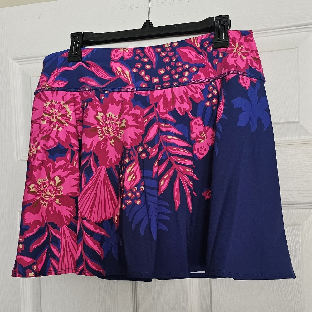 NWT Lilly Pulitzer Pink and Blue Floral Mini Skort Size XL